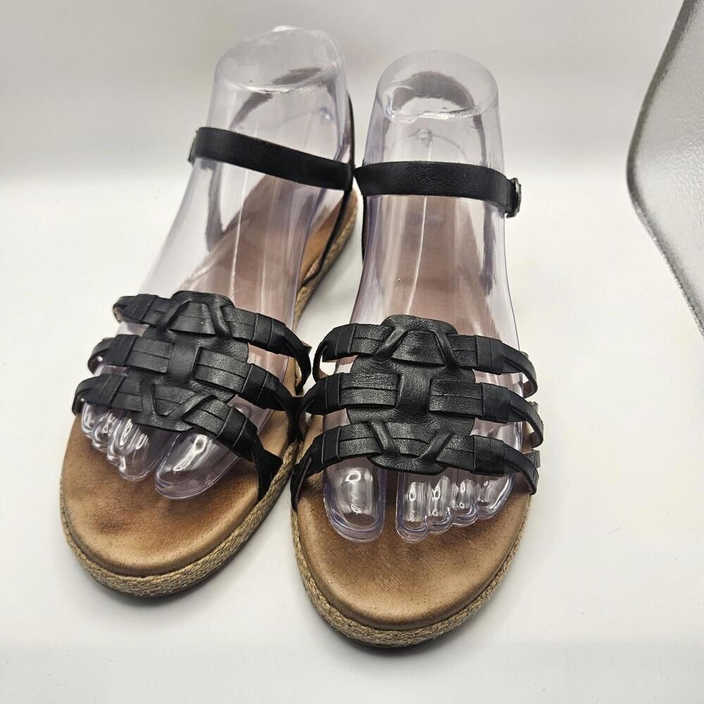 Ugg Larisa Womens Black Leather Strappy Vacation Comfort Buckle Sandals Sz US 7